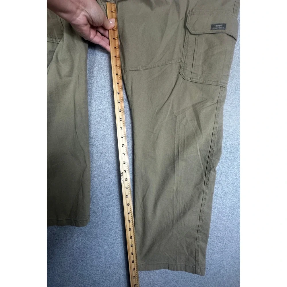 Wrangler Pants Mens 44x32 Five Star Relaxed‎ Fit Cargo Work Tan Khaki